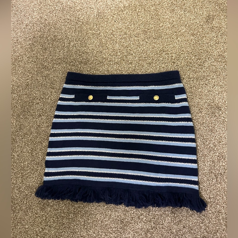 Jcrew women’s 100% cashmere fringe-trim sweater skirt, size XS